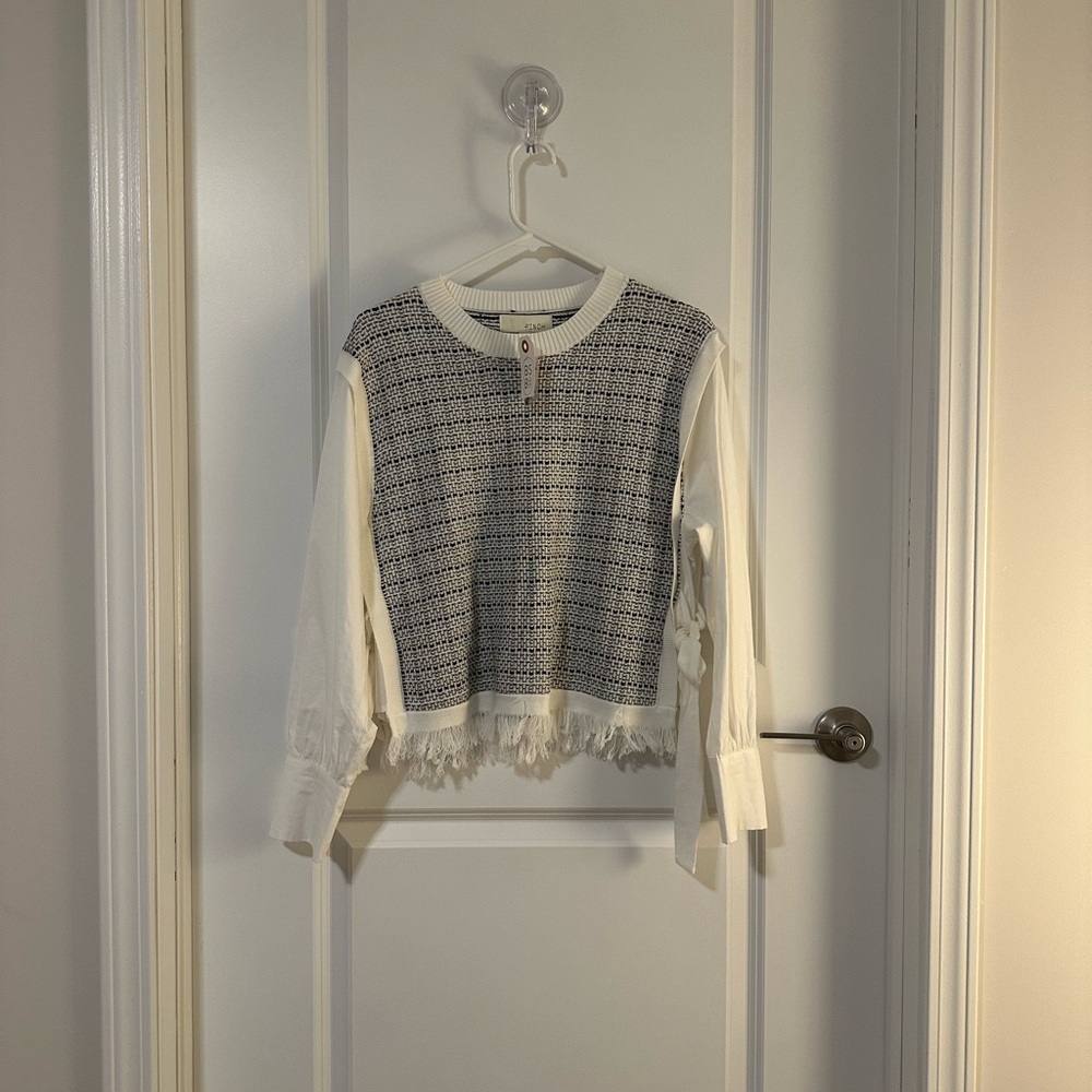 Chic Black and White Knit Sweater